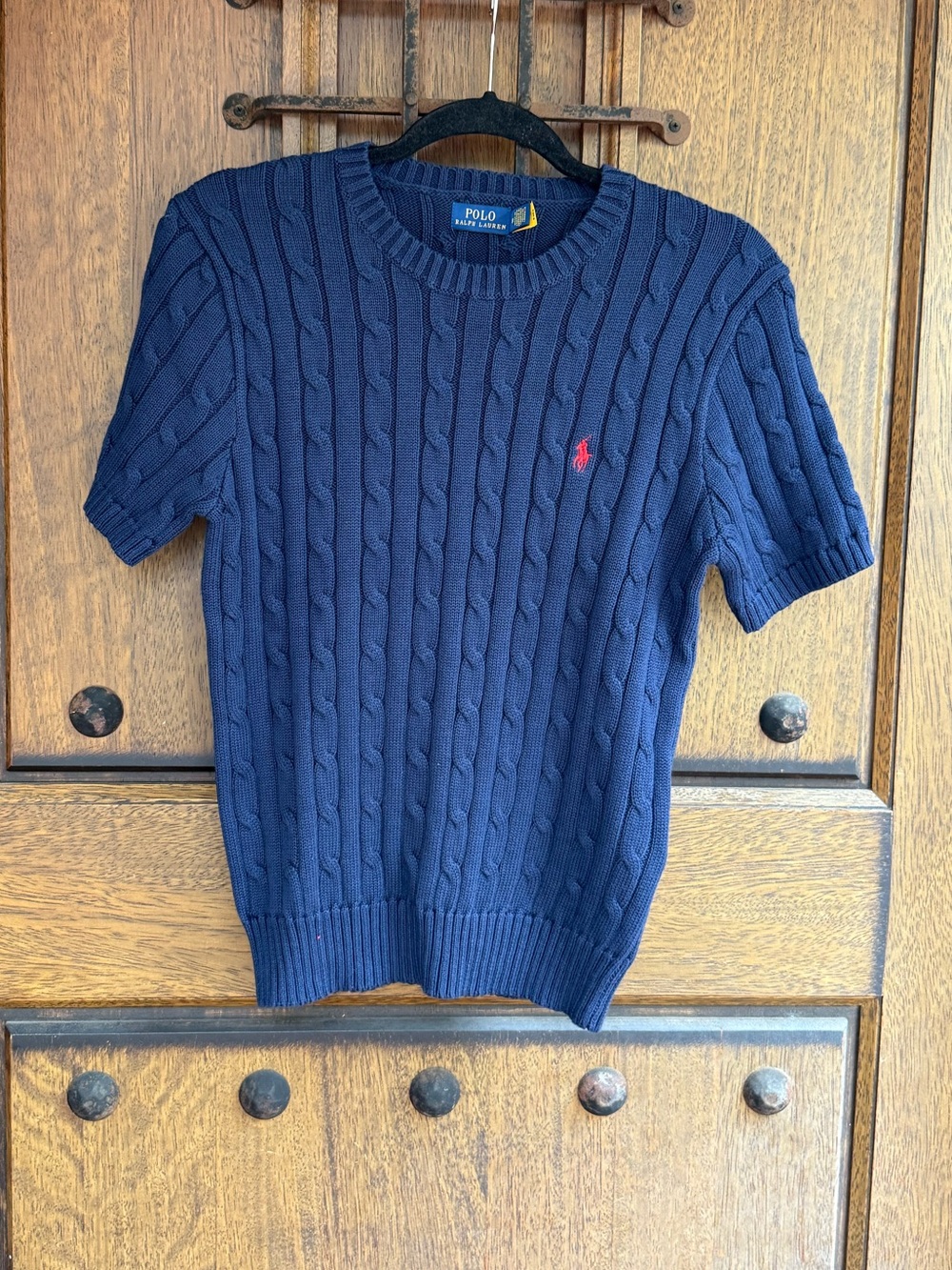 Polo Ralph Lauren Navy Cable-Knit Crewneck Sweater  Size M